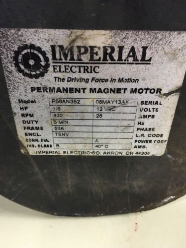 Imperial Electric P56AN352 Permanent Magnet Motor .5hp 12 volt