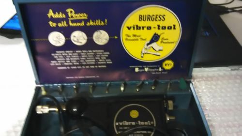 Vintage 1952 Burgess Vibra-Tool &amp; 10 Tips (Woodworking Engraving Carving)