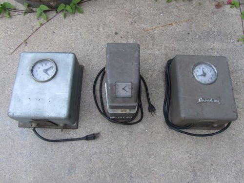 3 1960&#039;s VINTAGE STROMBERG INDUSTRIAL TIME CARD Machines AS FOUND Steampunk Old