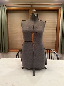 Vintage Womens Sewing Adjustable Dress Form Mannequin Metal Stand