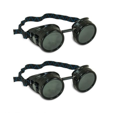 Welding Steampunk Black Cup Protection Goggles 50mm Eye Cup - 2 Pair Pack New