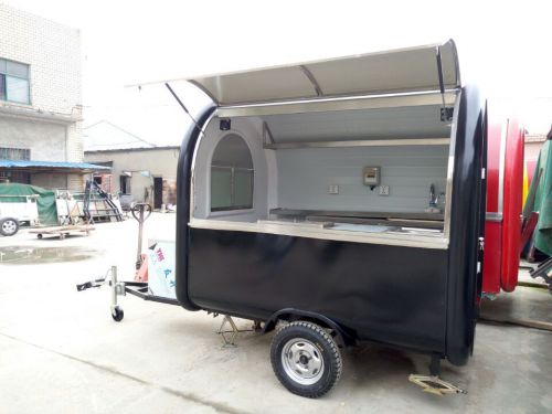 Black Color Concession Stand Trailer Mobile Kitchen Locate in Los Angeles Port