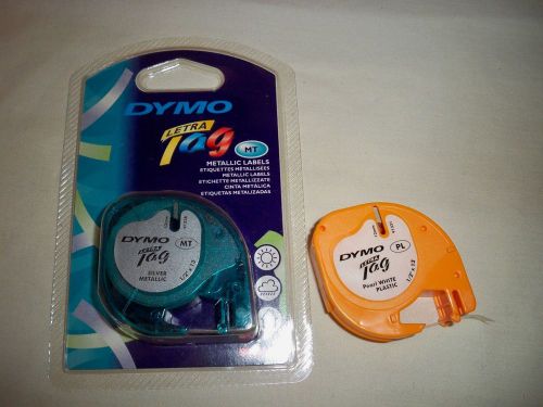 Dymo Letra Tag  METALLIC SILVER and PEARL WHITE opened