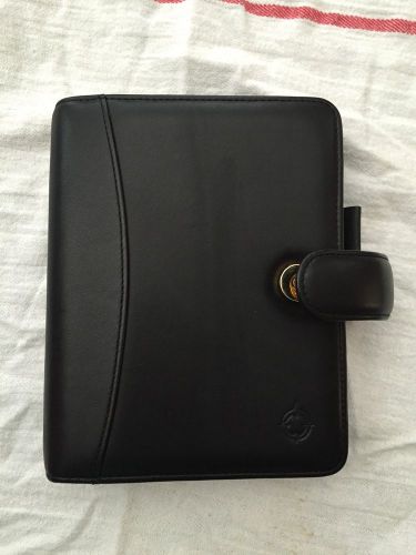 Franklin Covey Compact Personal 6 Ring Napa Leather Black Snap Planner