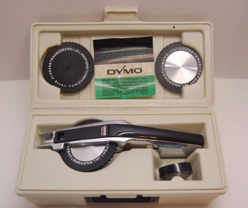 Vintage Dymo Label Maker Kit Letter Wheels Tape in Case 1570