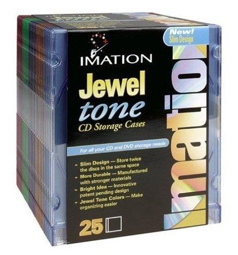 Imation imation 41085 - CD/DVD Slim Line Jewel Case, Neon, 25/Pack