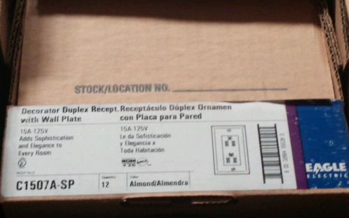 (12) Eagle C1507A-SP Decorator Duplex Recept W / Wallplate