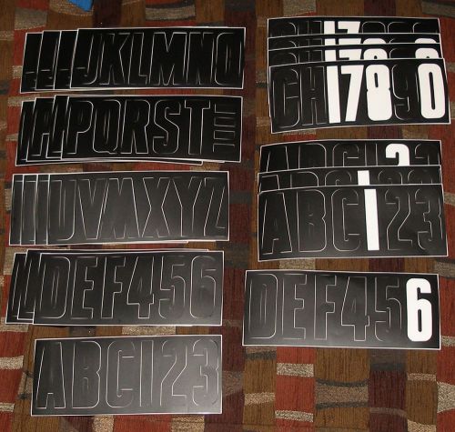 4 qty 3&#034; matte black stick on mailbox, house  letter,number,digits,your choice