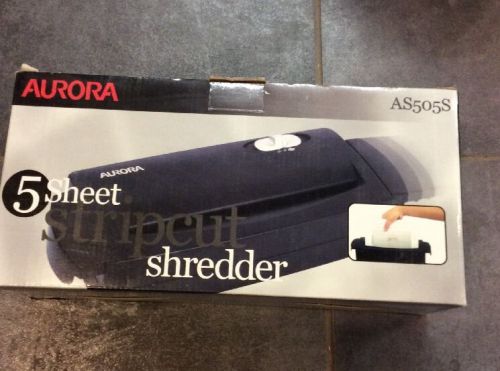 ** AURORA AS505S 5-SHEET STRIP PAPER SHREDDER **XLNT**