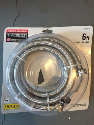 [NO1] Everbilt 7221-1-EB 3/4in x 6ft Braided Stainless Steam Dryer Install Kit