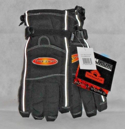 NWT, Techniche, Thermafur, Black, Gloves, (S/M), with Heat Pax Hand Warmer