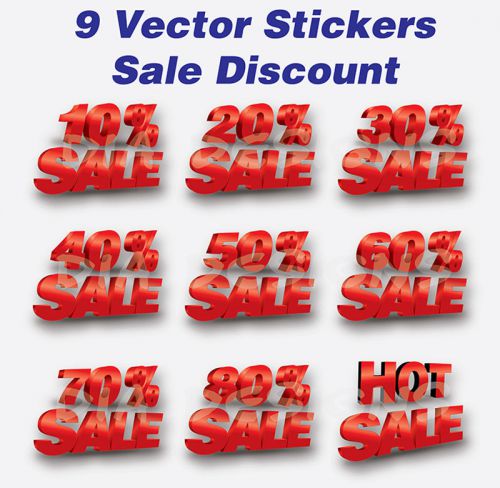 Sale Promotional Discount Labels Vector Pack Vol.1 VECTOR FORMAT PRINT READY