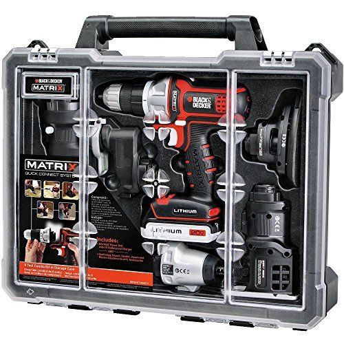 Black &amp; decker 6 tool combo kit with case drill sander, jig saw impact driver for sale