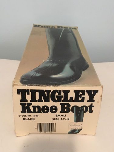 NOS Tingley Knee Boot Model No. 1500 Black Rubber Size Small 6 1/2-8