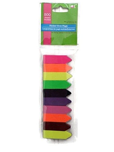 Sticky Page Markers (500 ct) Note Flags Index Labels Post Arrows Color It