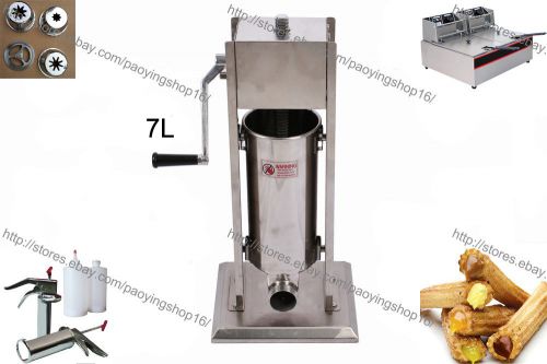 7L Manual Churro Churrera Maker Machine w/ 12L Electric Fryer &amp; 700ml Jam Filler