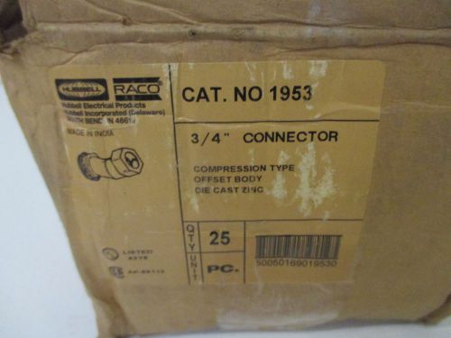 Lot of 25 raco 1953 compression type connector 3/4&#034; *new in box* for sale
