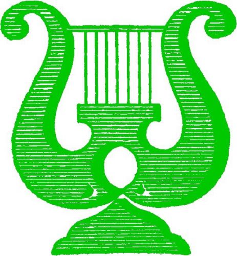 30 Custom Vintage Green Lyre Personalized Address Labels