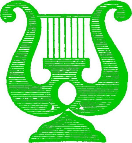 30 Custom Vintage Green Lyre Personalized Address Labels