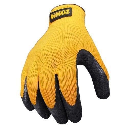 Dewalt texture rubber coated gripper yellow/black large work gloves dpg70 for sale
