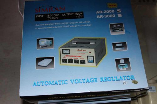 NEW SIMRAN automatic voltage regulator AR-2000 Regulates both 110 &amp; 220V