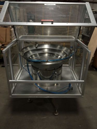 STAINLESS STEEL VIBRATORY BOWL FEEDER/SORTER **ENCLOSED W/ GUARDING**