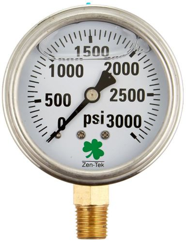 Zenport lpg3000 zen-tek glycerin liquid filled pressure gauge 3000 psi for sale