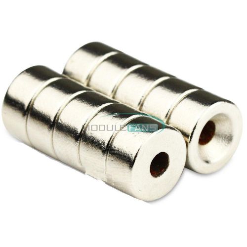 10PCS Strong N50 Round Neodymium Counter Sunk Magnets 10 x 5mm Hole 3mm MF