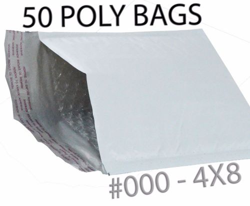 50x 4x8 Poly Bubble Mailer Plastic Shipping Bag Envelopes Self Seal #000 Grey