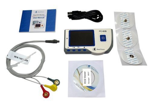 Heal force pc-80b portable handheld easy ecg ekg heart monitor 50 electrode pads for sale