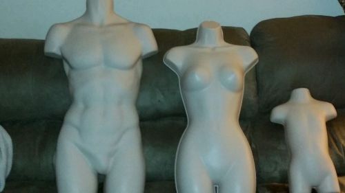 MALE, CHILD &amp; TODDLER(a set of 3 pcs)mannequins forms for Hanging Display -White