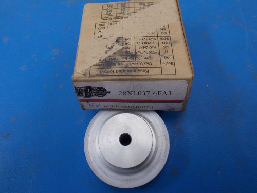 B&amp;b aluminum timing pulley, 1/4&#034; bore, 28xl037-6fa3 for sale