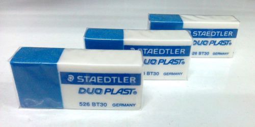 6 x staedtler duoplast 526 bt30 hi polymer pen pencil eraser rubber new on paper for sale