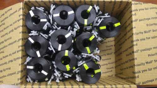 100 NEW GEN Poly Straps Pre-Cut BLK 1/2&#034; x 17&#039; Buckle Strapping Shipping Banding
