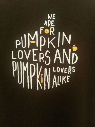 Einstein Bros Bagels Brown &#034;We Are for Pumpkin Lovers&#034; Holiday Shirt Size Medium