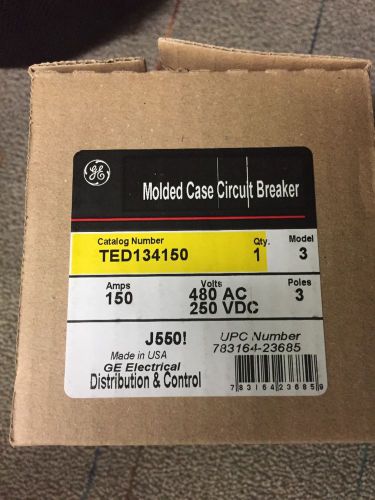 General Electric Distriibution TED134150 480 VAC 250 VDC 150  MOLDED Case