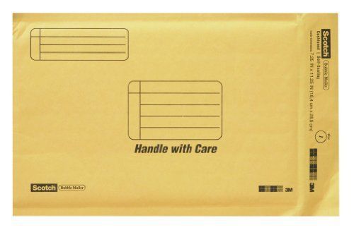 Scotch Bubble Mailer, 7.25 in x 11.25 in, Size #1, 10-Pack (7972)
