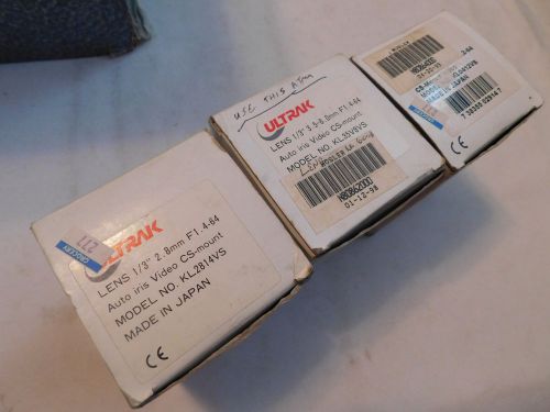 3 CCTV LENSES ULTRAK AND MORE SEE PHOTOS FOR EXACT SPECS BOXES DO NOT MATCH LENS