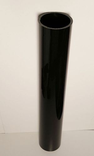 1 PC OPAQUE BLACK ACRYLIC PLEXIGLASS TUBE 2” OD 1 3/4 ID x 24 INCH LONG CLEAR