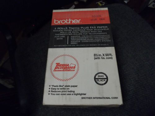 Brother 4 Rolls Therma PLUS FAX PAPER 6840 Black New Old Stock