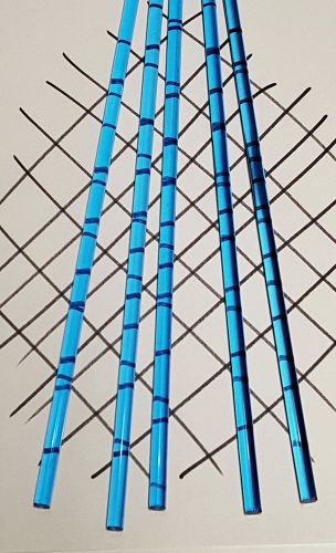 5 PC 1/4” DIAMETER 12” INCH LONG CLEAR BLUE ACRYLIC PLEXIGLASS TRANSLUCENT ROD