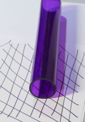 2 inch clear purple acrylic plexiglass lucite tube 2” od 1 3/4 id x 36” long for sale
