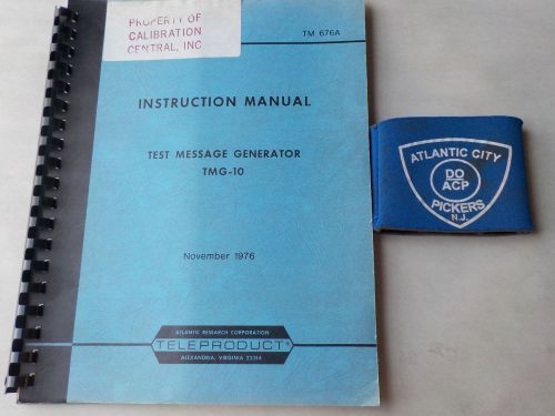 TELEPRODUCT MODEL TMG-10 TEST MESSAGE GENERATOR INSTRUCTION MANUAL