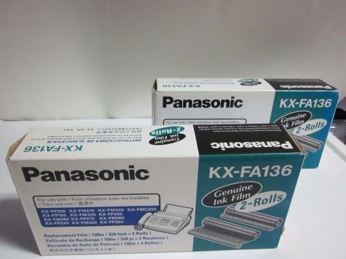 Lot of (2) Panasonic KX-FA136 Genuine Ink Film 2-Rolls, Total 4 Rolls