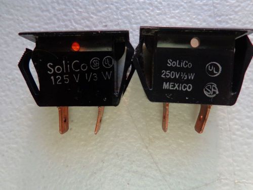 Solico 250V 1/3W Rectangular Panel Mount Indicator Light (2pcs)