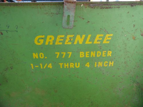 Greenlee 777 ridgid conduit bender 1-1/4&#034; to 4&#034; for sale