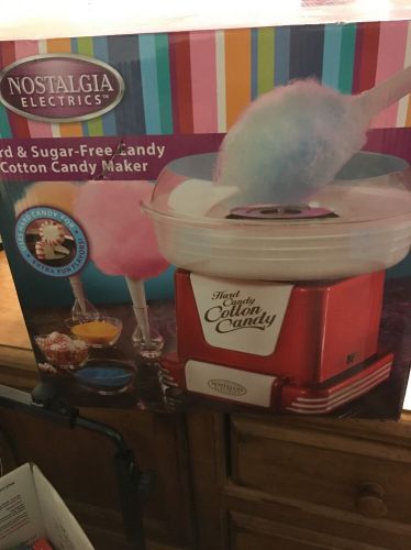 NIB Red NOSTALGIA ELECTRIC Cotton Candy Machine PCM805 Hard Candy Sugar Free