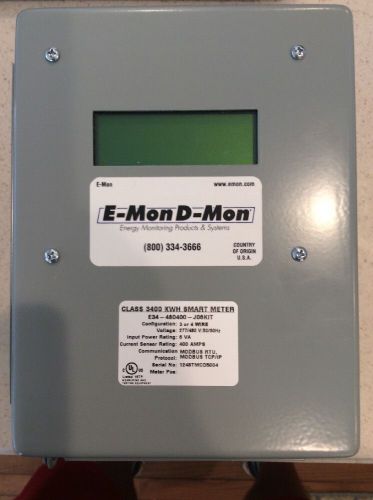 New class 3400 e-mon d-mon meter e34 480400j06kit 400a 277/480v in hoffman box for sale