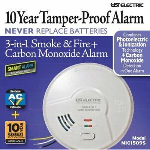 3-in-1 Smoke, Fire and Carbon Monoxide Smart Alarm with 10Yr Sealed Battery USI