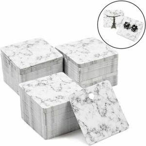Jewelry Display Cards in Marble Design (2 x 2 Inches, 300-Pack)